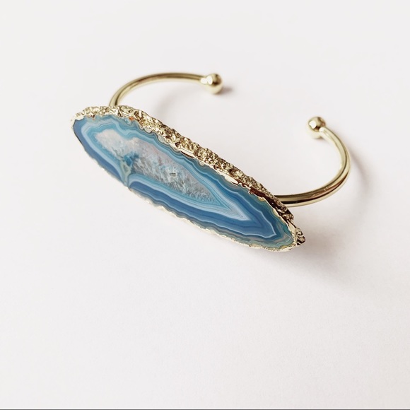 Jewelry - Teal Natural Stone Cuff Bracelet